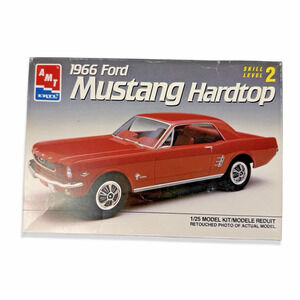 1966 Ford Mustang Hardtop AMT ERTL 1:25 Plastic Model Kit 6526 Open Box Read Pls